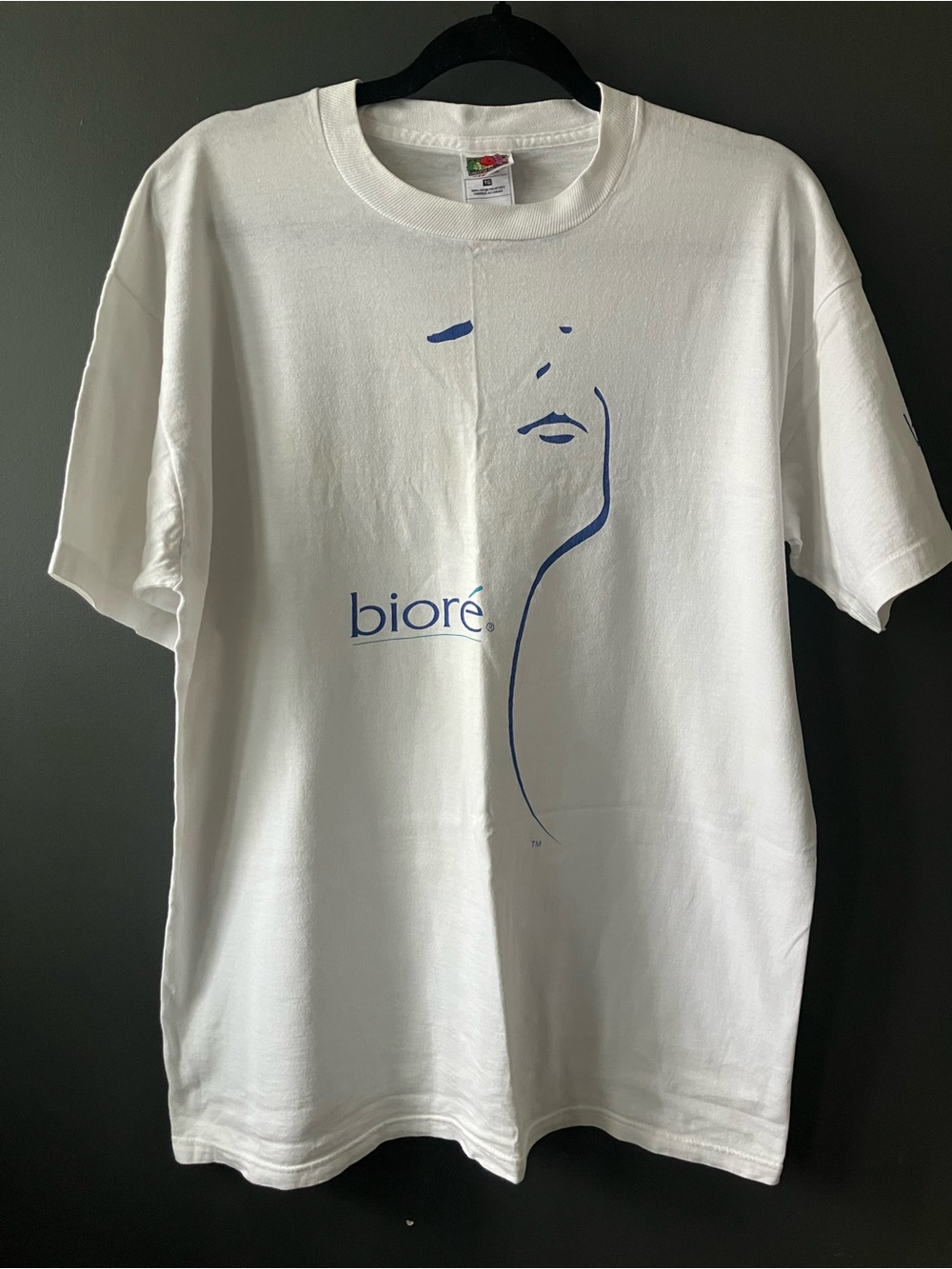 Vintage Single Stitch Tee Bioré 90s Heavy Cotton Minimalist Streetwear Cosmetics
